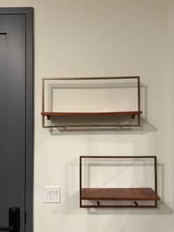 Wall Shelves - Mango Wood + Iron - Set of 2