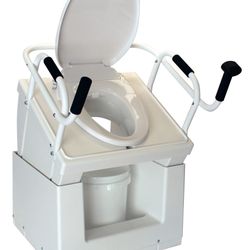 POWERED LIFT COMMODE TOILET CHAIR - WIDE HANDLE HANDICAP 