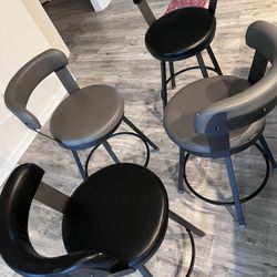 Swivel Chairs Grey And Black Set