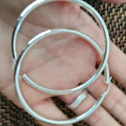 925 Sterling Silver Big Earrings 