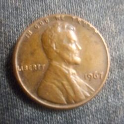 1967 RARE ERROR Lincoln Memorial No Mint L In Liberty On Rim, IN GOD WE TRUST Is On The Rim