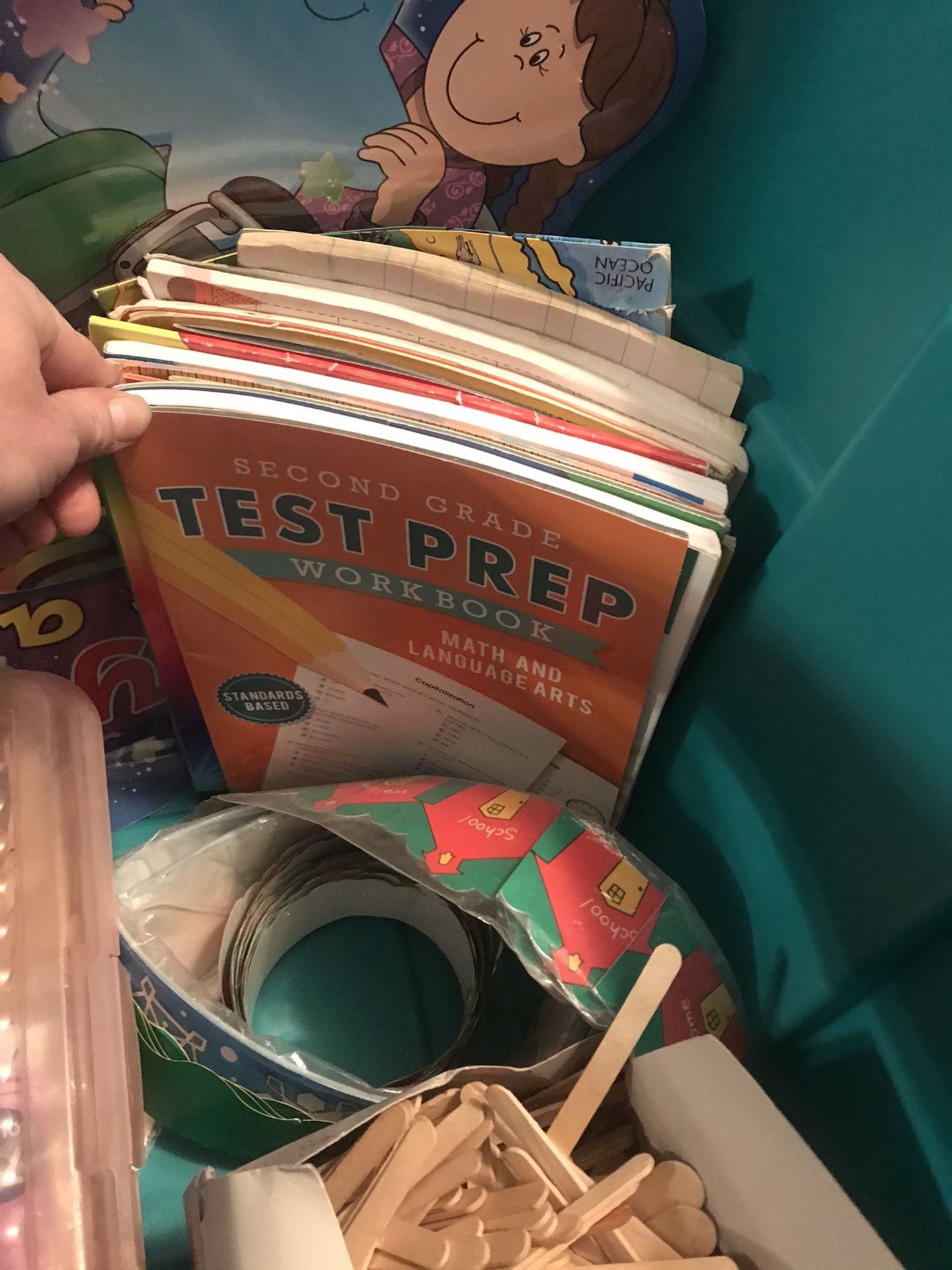 HUGE TUB FULL OF ELEMENTARY TEACHING SUPPLIES