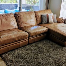 6ft Reclining Leather Sectional Sofa