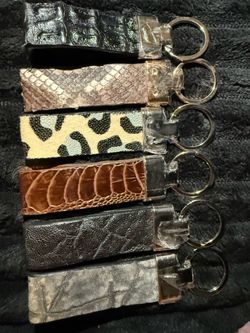 Genuine Exotic Leather Keychains / Key Fobs – Handmade