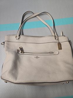 Cream coach purse