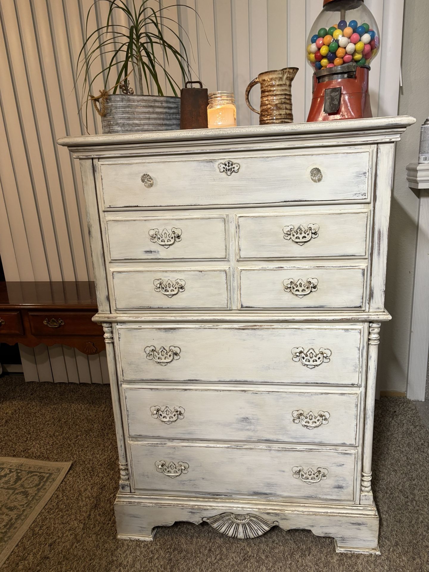 Vintage Farmhouse Tall Boy Dresser
