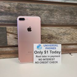 Apple IPhone 7+ 32GB Unlocked  PAYMENTS AVAILABLE WITH NO CREDIT NEEDED  HASSLE FREE EXPERIENCE  GET IT TODAY  $1 DOWN 