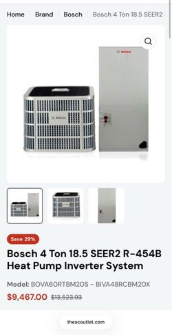 Bosch 4 Ton 18.5 SEER2 R-454B Heat Pump Inverter System
