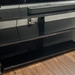 Black Tempered Glass TV Stand