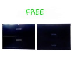 2 Black Filing Cabinets 