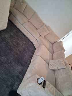 Beige Charging Sectional Sofa