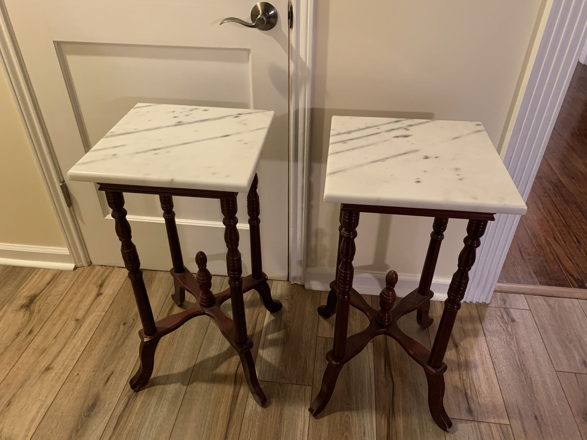 SMALL MARBLE TOP SIDE TABLES