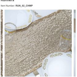 NEW 12"x 108" Champagne Premium Sequin Table Runners