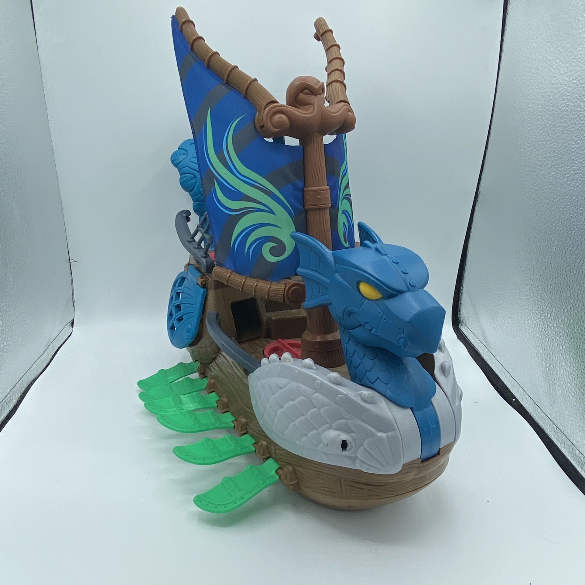 Fisher Price Imaginext Blue Dragon Serpent Pirate Viking Ship 2010