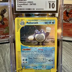 ◓Poliwrath 24/165 Expedition 2002 - Pokémon Holo Rare CGC Gem Mint 10◓