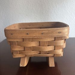 Longaberger Vintage Small Cradle Rocking Basket Warm Brown DOLL PLAY HOUSE TOY