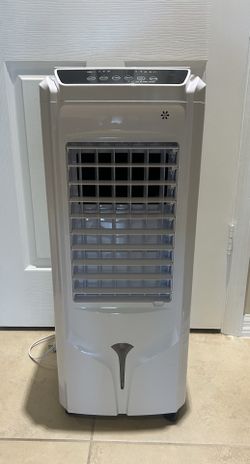 PORTABLE AIR COOLER (EVAPORATIVE / SWAMP COOLER) electric  Description: Portable evaporative air cooler, model JDAC75R. Works and blows nice cool air 