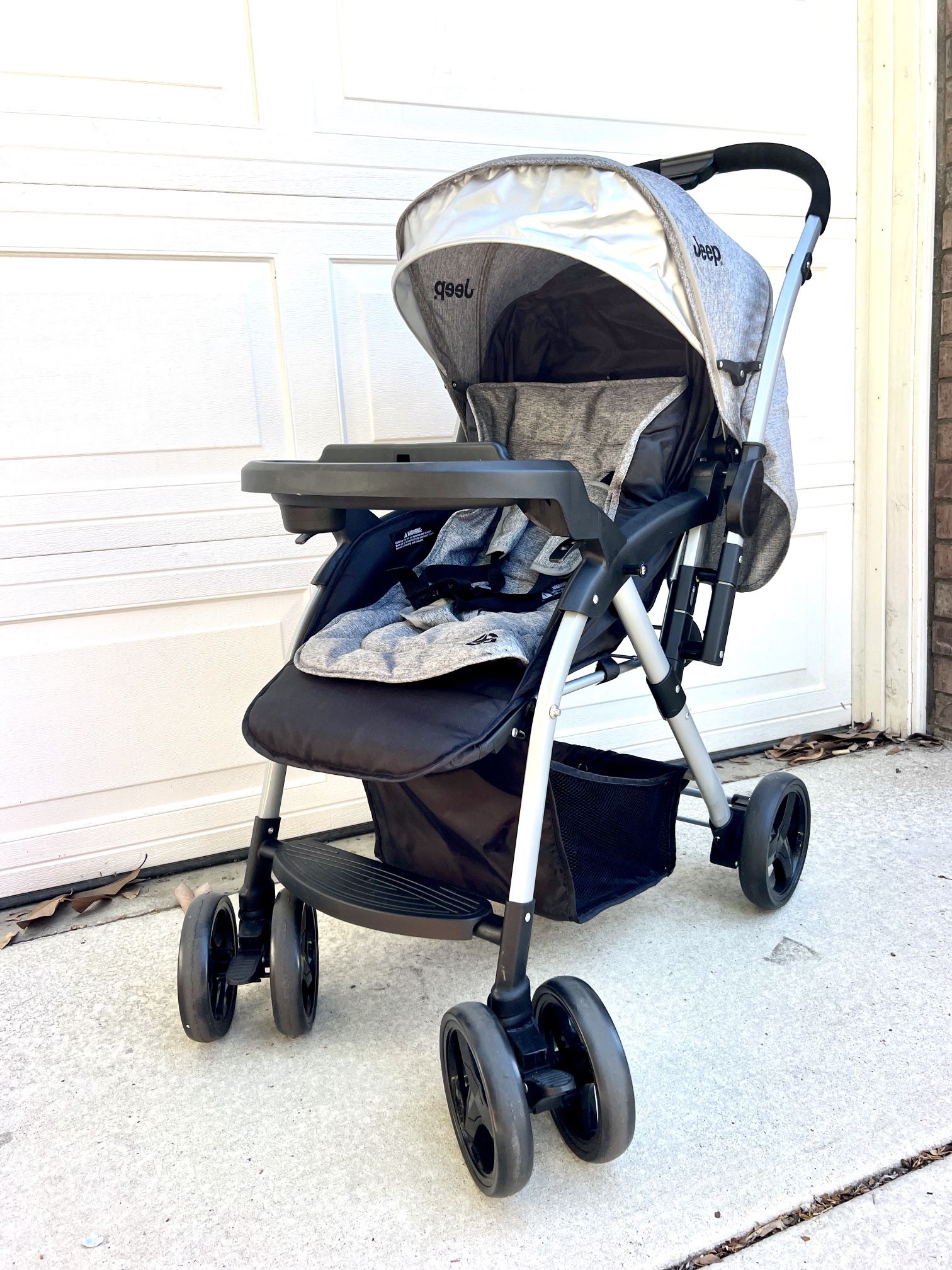 Jeep Unlimited Reversible Handle Stroller, Grey Tweed