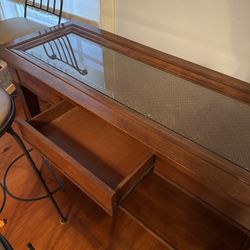 Solid Wood Entry Table With Removable Glass
