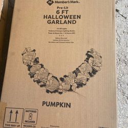 pre lit 6ft hallowen garland 