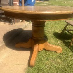 Circular Wooden Table With Chairs