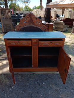 Marble Top Dresser Cabinet With Mirror