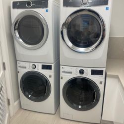 2 Pairs Stackable Front Loader Washer And Gas Dryer