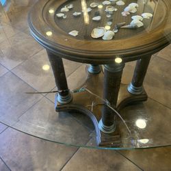 Free Dining Glass Top Table 