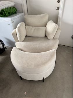 Chair and storage ottoman