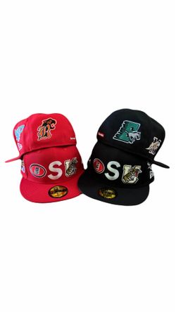 Supreme varsity logo fitted hat size 7 1/8, 7 1/4, 7 3/8, 7 1/2, 7 5/8