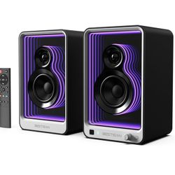 New 🆕 50W*2 Active Bookshelf Speakers with Dynamic Light Effect
