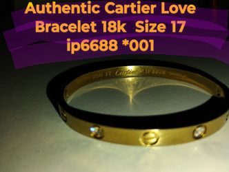 Cartier Love Bracelet 18k 4 Diamonds Size 17 Ip6688 * 001 Authentic
