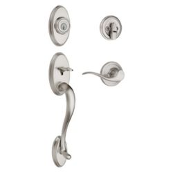 Kwikset 98001-107 Handleset SmartKey Shelburne Satin Nickel Right or Left Handed Satin Nickel
