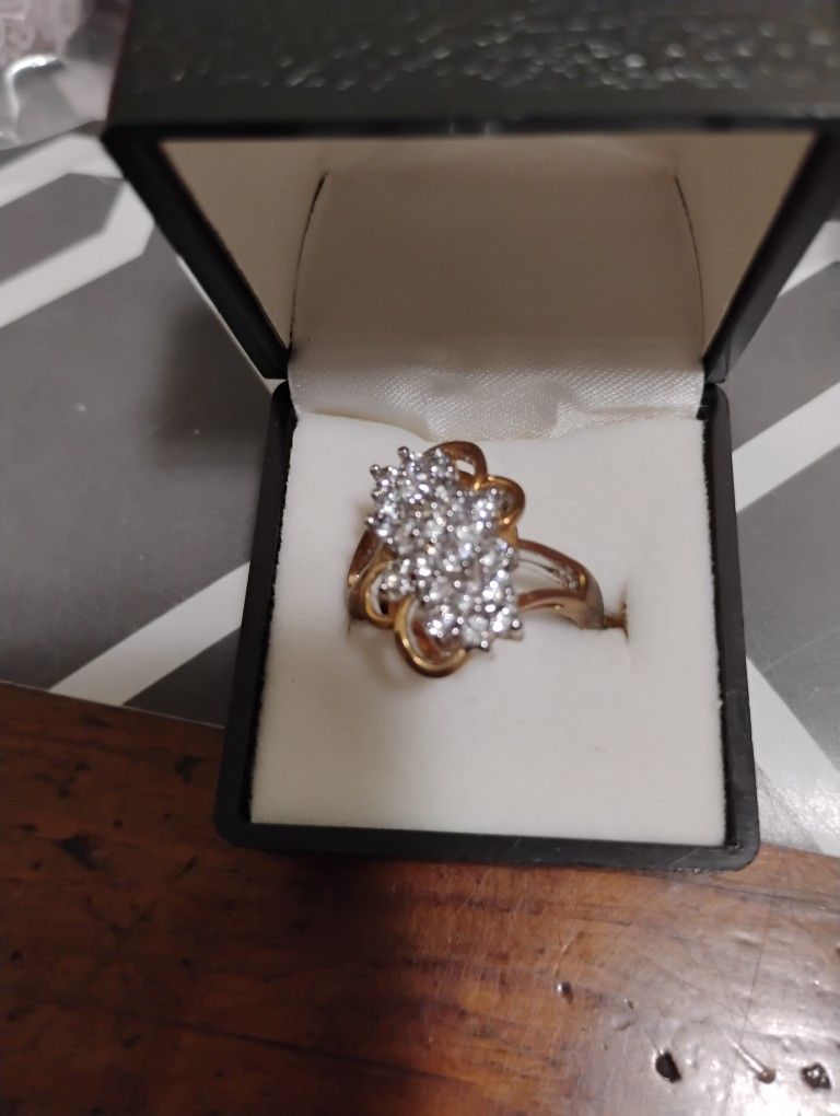 Gold Tone Water Fall Ring