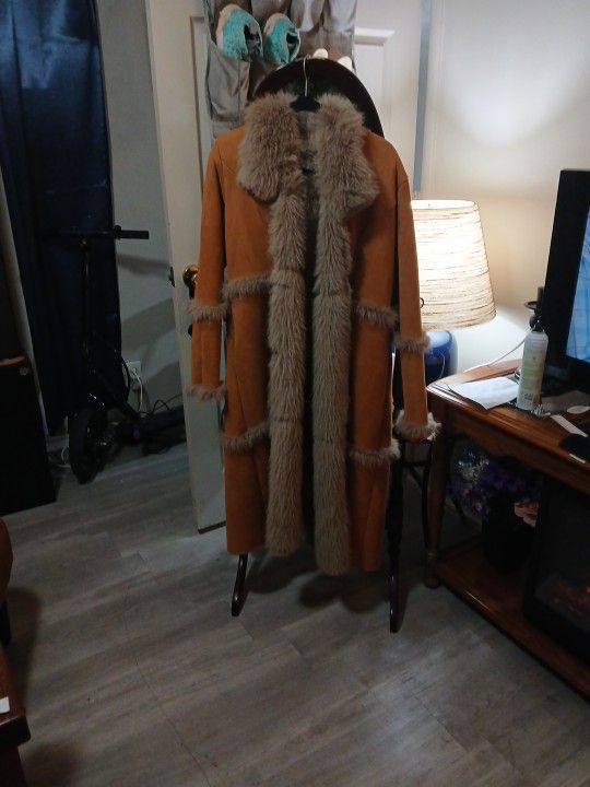 Womens Faux Fur LONG Coat