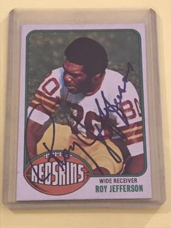 Washington Redskins ROY JEFFERSON autograph signed 1976 TOPPS Card 