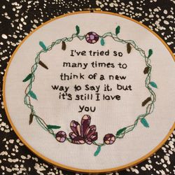 I Love You embroidered Decor