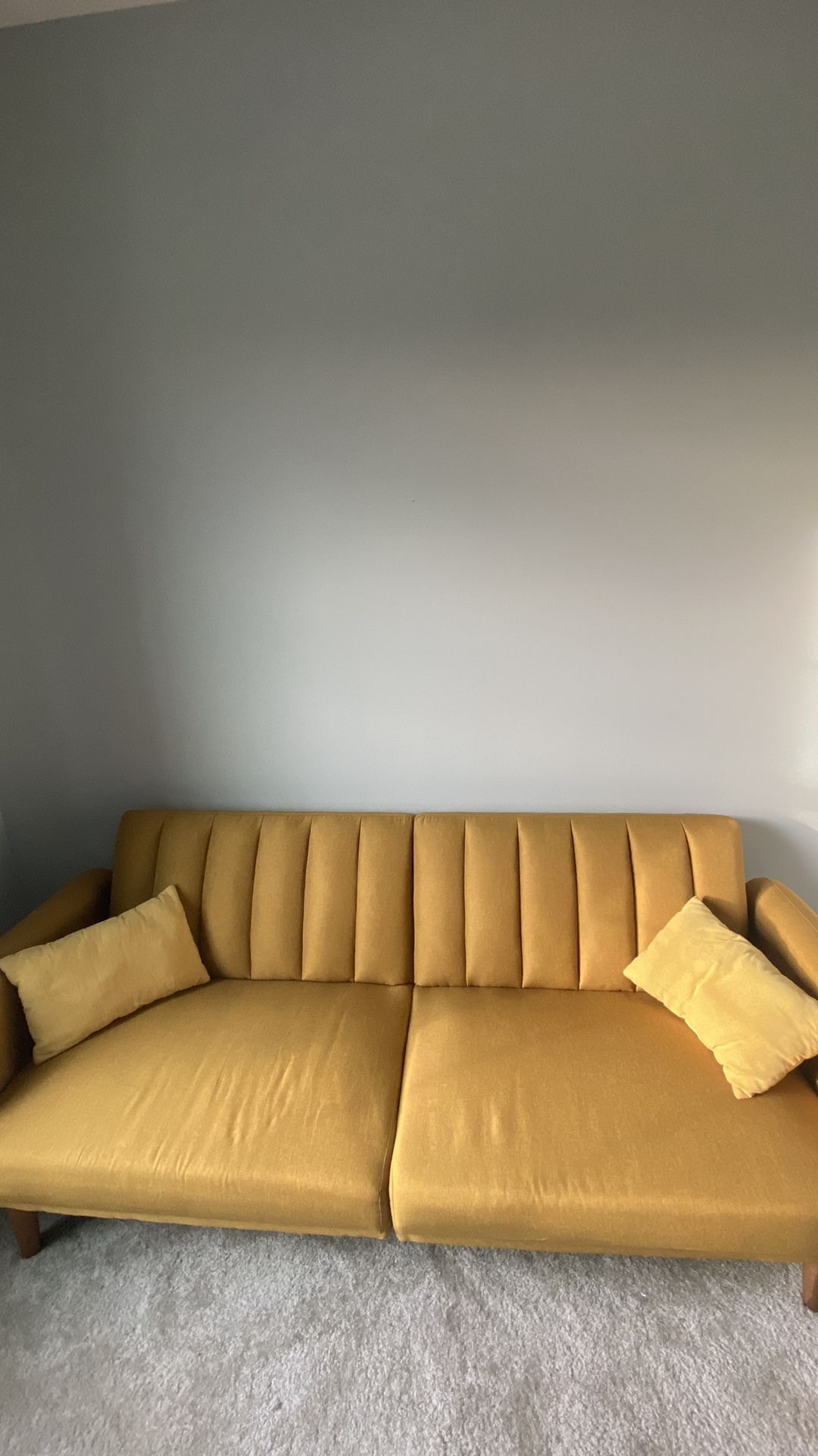 Twin size mustard yellow futon, excellent condition