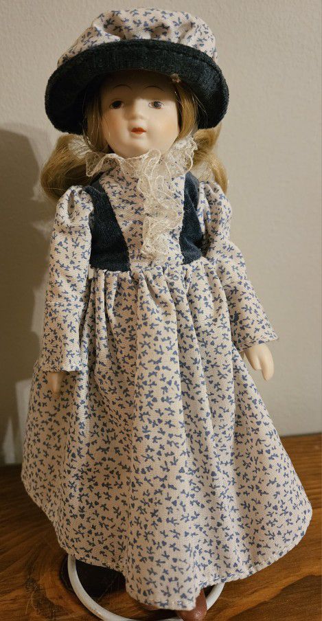 Porcelain Doll October Collectible with Tag