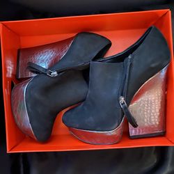 Black And Grey Booties 7.5