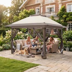 Gazebo, 13 ft. x 13 ft. Pop-Up Gazebo Tent Instant with Mosquito Netting, NEW