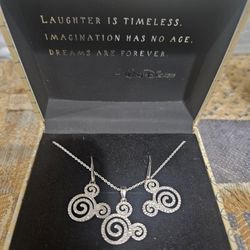Rebecca Hook Spiral Mickey Necklace And Earrings  Set