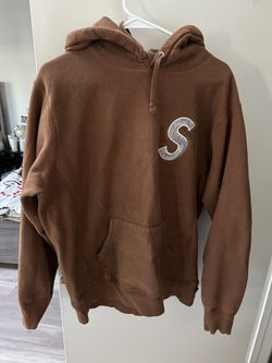 Supreme S Logo Hoodie Brown Size Large