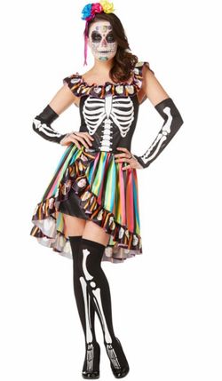 Day of the Dead Women's Halloween Costume size XL