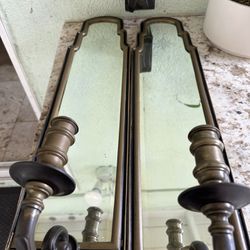 2 Matching Mirrors With Candle Holders 