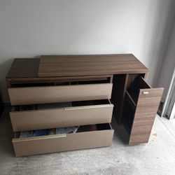 Dresser With Detached Desk Extension 