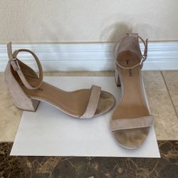 Nude Suede Sandals Size 6