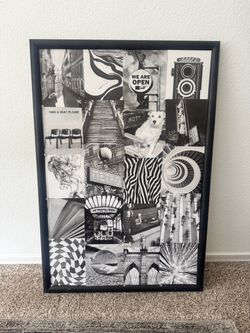 Black and White Photo Collage Framed Wall Art