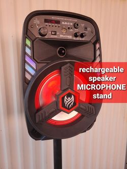NEW  speaker   BOCINA Bluetooth.     RECHARGEABLE   tailgate🚥   subwoofer. Microphone        🎤     KARAOKE     FM RADIO.      LED LIGHTS 🚥.   USB  