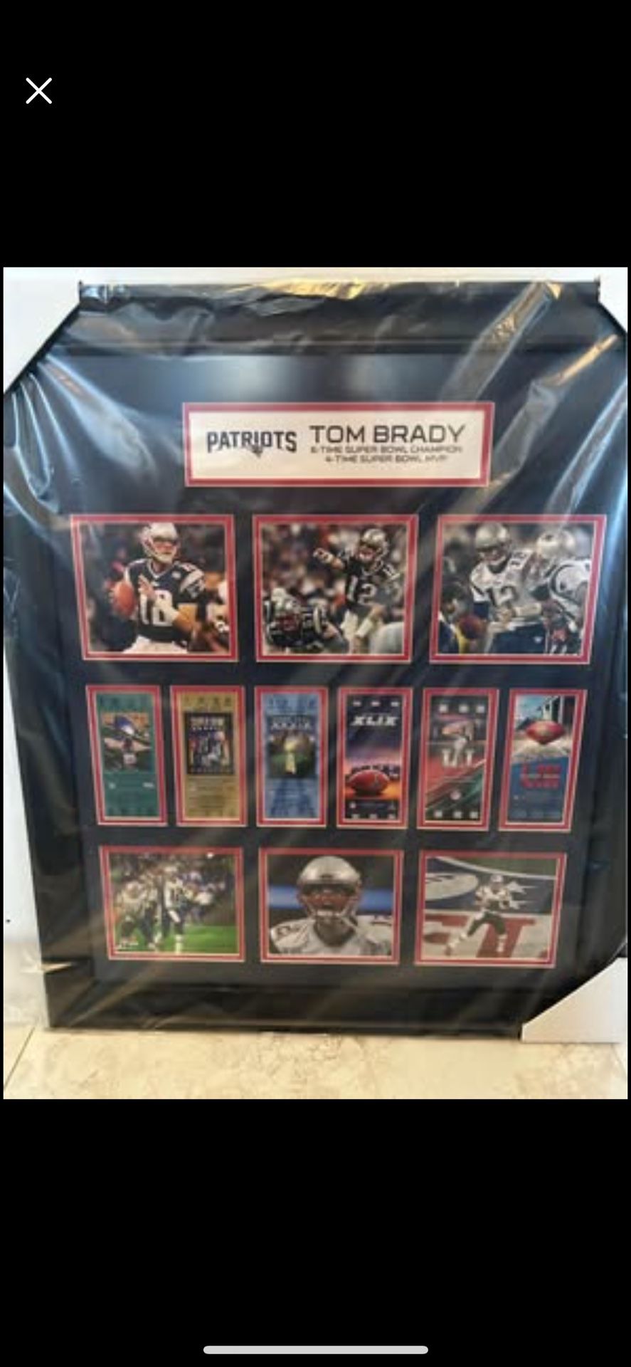 Patriot’s-Tom Brady!! New. Matted & Framed. NFL Licensed. Factory Packed in Clear Plastic with Cardboard Corners. 27.5" H. X 23.0" W.!!!😎
